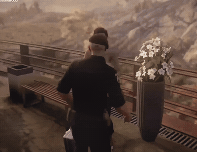 Police Officer On Balcony With Bornwood Plant GIF