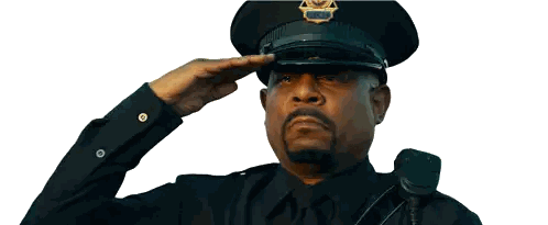Police Officer Saluting In Police Hat Sticker