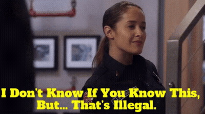 Police Officer Says I Don't Know If You Know This But That's Illegal GIF