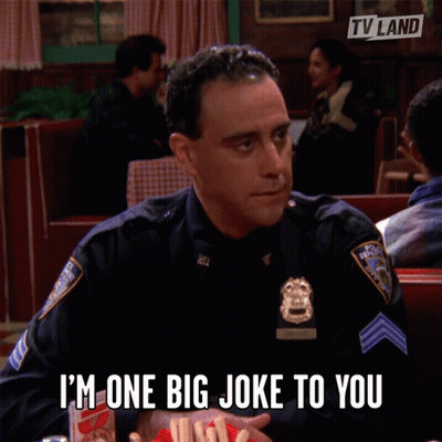 Police Officer Says I'm One Big Joke To You In Diner GIF