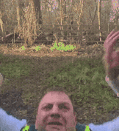 Police Officer Screaming In Yellow Vest GIF