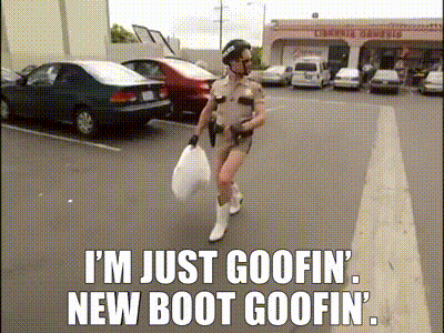 Police Officer Walking Saying I'm Just Goofin New Boot Goofin GIF