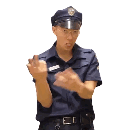 Police Officer Wearing Glasses And Hat Sticker
