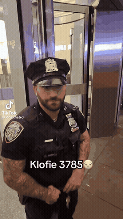 Police Officer With Number 3785 GIF