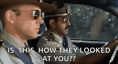 Police Officers Driving Car Asking How They Looked At You GIF