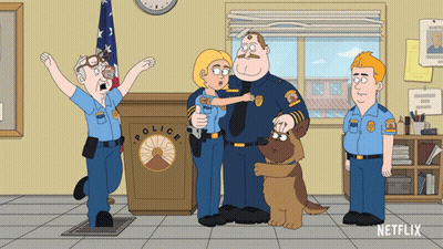 Police Officers In Front Of Podium Saying Police GIF