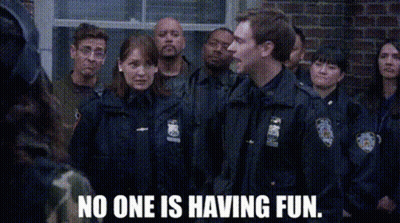 Police Officers Saying No One Is Having Fun GIF