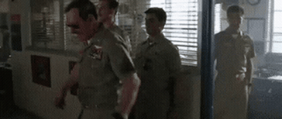 Police Officers Walking Through Doorway GIF
