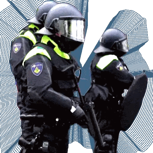 Police Officers Wearing Helmets And Shields Sticker