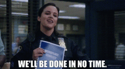Police Woman Holding Book Says We'll Be Done GIF