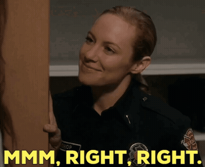 Police Woman Says Mmm Right Right Yellow GIF