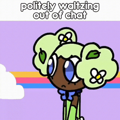Polite Cartoon Character Waltzing Out GIF