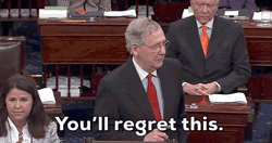 Politician Mitch McConnell Warning Meme GIF