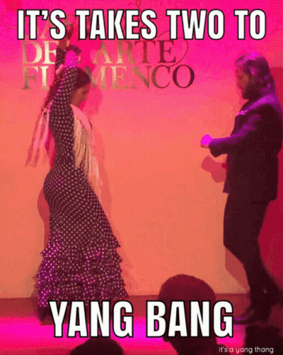 Polka Dot Woman Dancing With Man In Suit It Takes Two To Yang Bang GIF