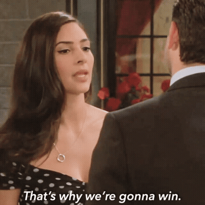 Polka Dot Woman Says That's Why We're Gonna Win With Man GIF