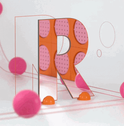 Polkadot R With Pink Balls GIF