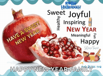 Pomegranate New Year Greeting Have A Sweet New Year GIF