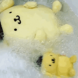 Pompompurin Plushie Washing Machine GIF