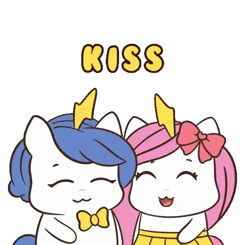 Ponies Standing Next To Each Other Kiss Sticker