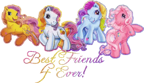 Ponies With Best Friends Ever Sticker