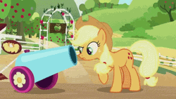 Pony Applejack Cannon Confetti GIF