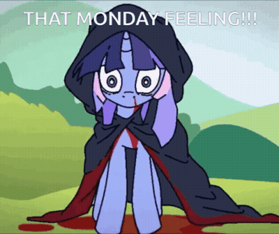 Pony In Hooded Cape Saying Monday Feeling GIF