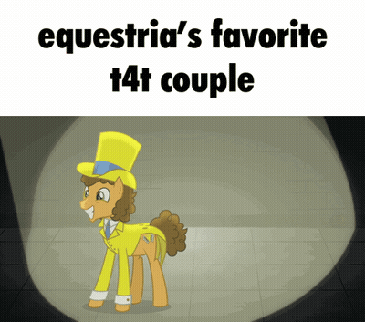 Pony In Yellow Top Hat And Yellow Jacket GIF
