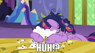 Pony Laying Down With Huh GIF