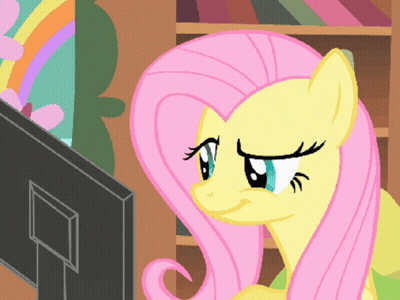 Pony Looking At Computer GIF
