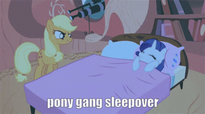 Pony Lying On Bed With Pony Gang Sleepover GIF