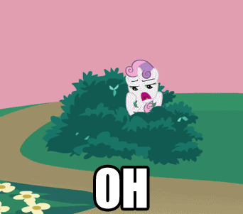 Pony Peeking Out Behind Bush Oh GIF