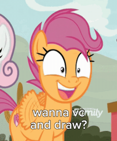 Pony Saying Wanna Vcmily And Draw GIF