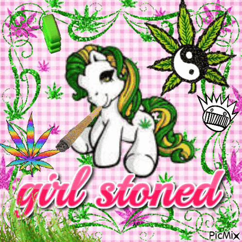 Pony Smoking Marijuana Girl Stoned GIF