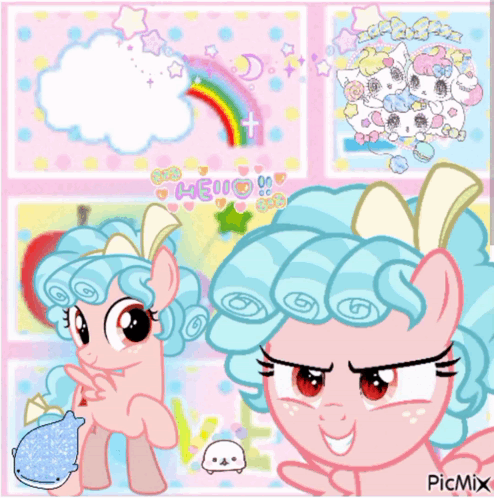 Pony With Rainbow And Hello GIF