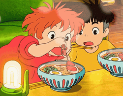Ponyo And Sosuke Eating