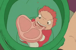 Ponyo Biting Ham GIF