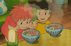 Ponyo Eating Soup GIF
