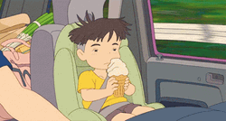 Ponyo's Sosuke Eating Ice Cream
