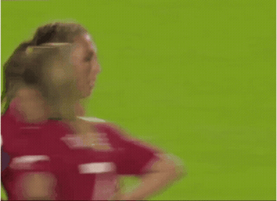 Ponytail Woman Head In Hands Soccer Field GIF