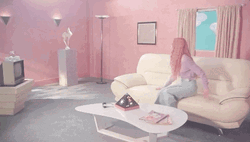 Poof Pink Smoke Appear Music Video GIF