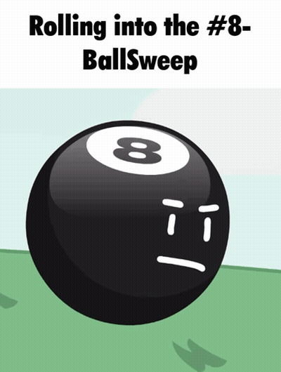 Pool Ball Face Rolling Into 8 Ball GIF