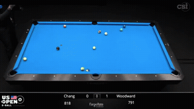 Pool Table With Blue Cloth And CSI Logo GIF