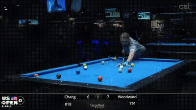 Pool Table With Blue Cloth And Diamond GIF