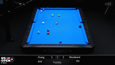 Pool Table With Blue Cloth And Diamond GIF