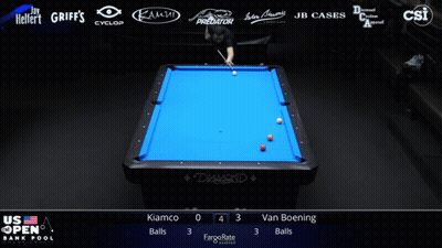 Pool Table With Blue Cloth And Diamond GIF