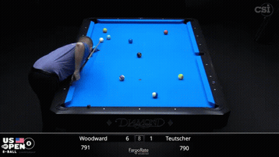 Pool Table With Blue Cloth And Diamond GIF