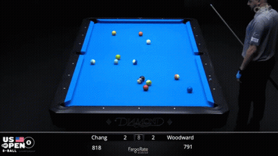 Pool Table With Blue Cloth And Man Playing Pool GIF