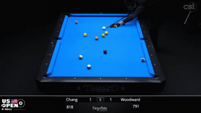 Pool Table With Blue Cloth Saying Diamond GIF