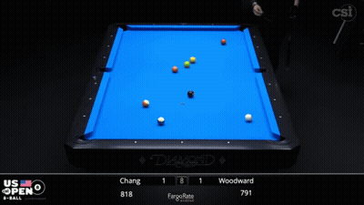 Pool Table With Blue Cloth Saying Diamond GIF