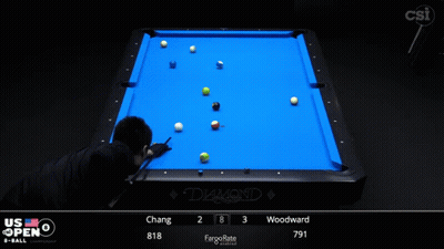 Pool Table With Blue Cloth Saying Diamond GIF